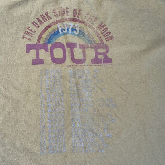 Pink Floyd Dark Side of the Moon Tour T-shirt M/L Yellow Band Tee Short Sleeve - Picture 5 of 6